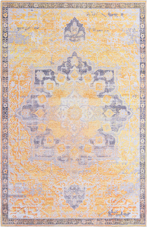 Tuscan Yellow 6' x 9' Renaissance Washable Rectangle Rug