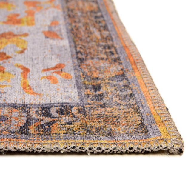 Washable Tuscan Yellow 3' 3 x 5' 3 Renaissance Rectangle Area Rug Easy to Clean Stain Resistant & Durable Colorful Distressed Vintage Carpet for Sale at Rug Engine