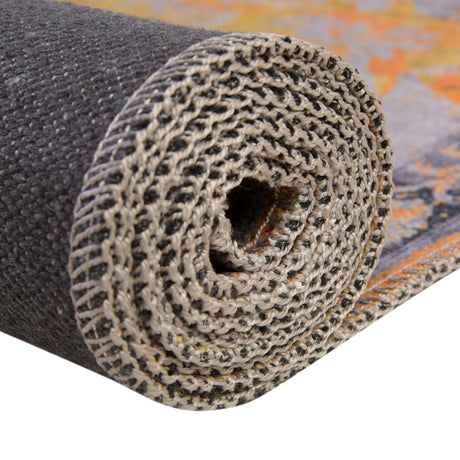 Washable Tuscan Yellow 3' 3 x 5' 3 Renaissance Rectangle Area Rug Easy to Clean Stain Resistant & Durable Colorful Distressed Vintage Carpet for Sale at Rug Engine