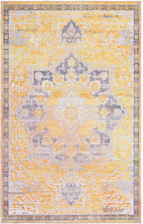 Tuscan Yellow 4' x 6' Renaissance Washable Rectangle Rug