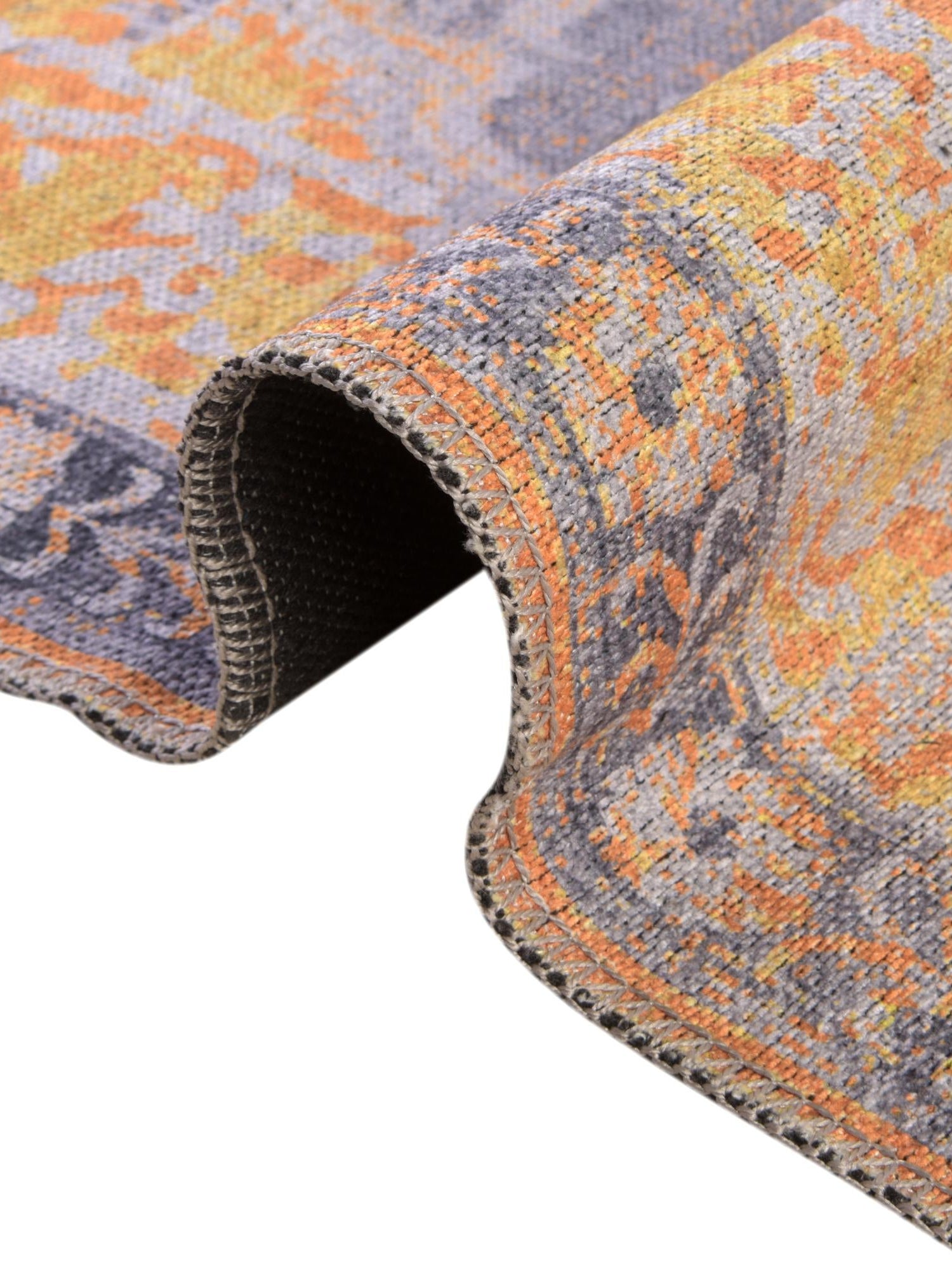 Washable Tuscan Yellow 5' 3 x 5' 3 Renaissance Square Area Rug Easy to Clean Stain Resistant & Durable Colorful Distressed Vintage Carpet for Sale at Rug Engine