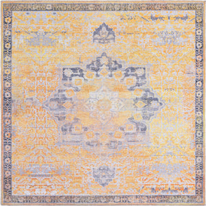 Tuscan Yellow 5' 3 x 5' 3 Renaissance Washable Square Rug