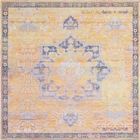 Tuscan Yellow 5' 3 x 5' 3 Renaissance Washable Square Rug