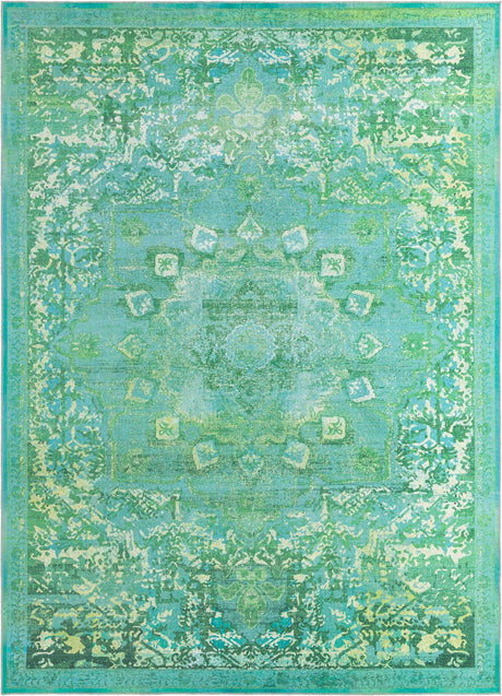 Spring Green 10' 6 x 14' Renaissance Washable Rectangle Rug