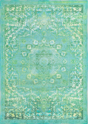 Spring Green 7' 3 x 10' Renaissance Washable Rectangle Rug