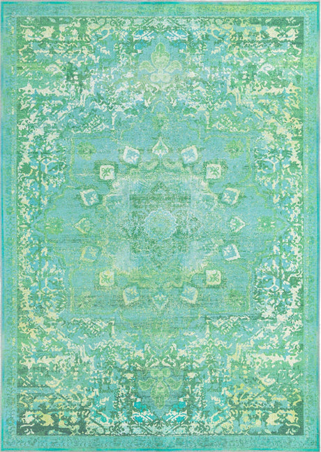 Spring Green 7' 3 x 10' Renaissance Washable Rectangle Rug