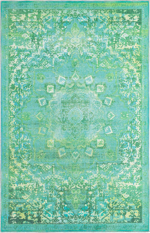 Spring Green 6' x 9' Renaissance Washable Rectangle Rug