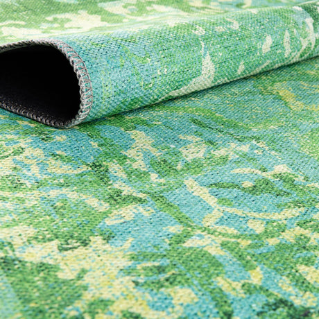 Washable Spring Green 3' 3 x 5' 3 Renaissance Rectangle Area Rug Easy to Clean Stain Resistant & Durable Colorful Distressed Vintage Carpet for Sale at Rug Engine