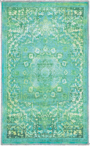 Spring Green 2' x 3' Renaissance Washable Rectangle Rug