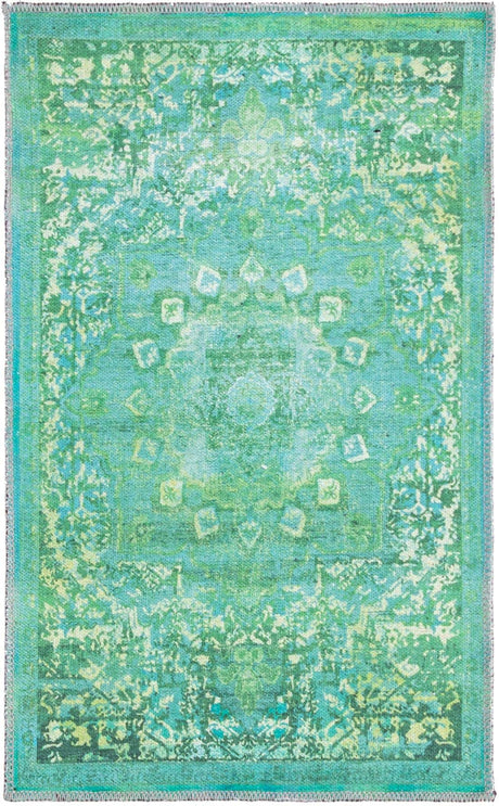 Spring Green 2' x 3' Renaissance Washable Rectangle Rug