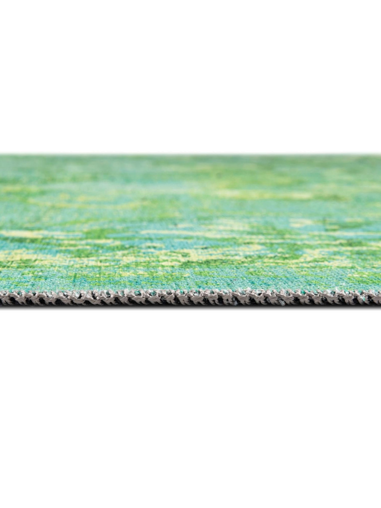 Washable Spring Green 7' 3 x 7' 3 Renaissance Square Area Rug Easy to Clean Stain Resistant & Durable Colorful Distressed Vintage Carpet for Sale at Rug Engine
