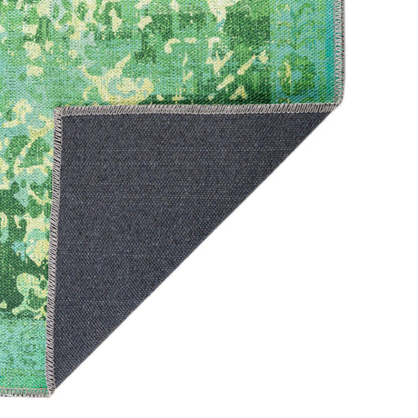 Washable Spring Green 7' 3 x 7' 3 Renaissance Square Area Rug Easy to Clean Stain Resistant & Durable Colorful Distressed Vintage Carpet for Sale at Rug Engine