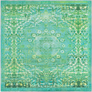 Spring Green 5' 3 x 5' 3 Renaissance Washable Square Rug