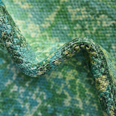 Washable Spring Green 2' x 6' 1 Renaissance Runner Area Rug Easy to Clean Stain Resistant & Durable Colorful Distressed Vintage Carpet for Sale at Rug Engine