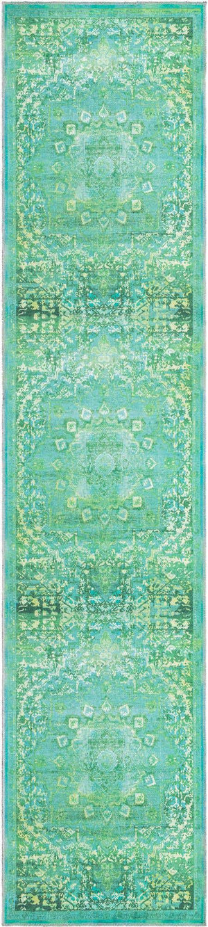 Spring Green 3' x 12' Renaissance Washable Runner Rug