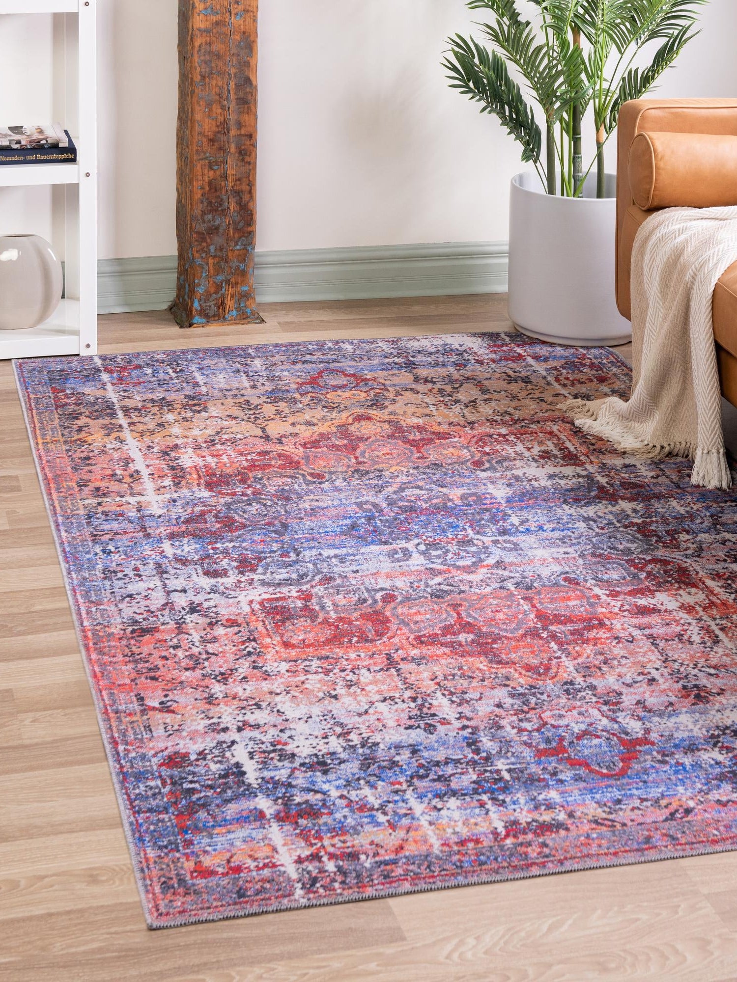 Washable Autumn 9' 2 x 12' Renaissance Rectangle Area Rug Easy to Clean Stain Resistant & Durable Colorful Distressed Vintage Carpet for Sale at Rug Engine