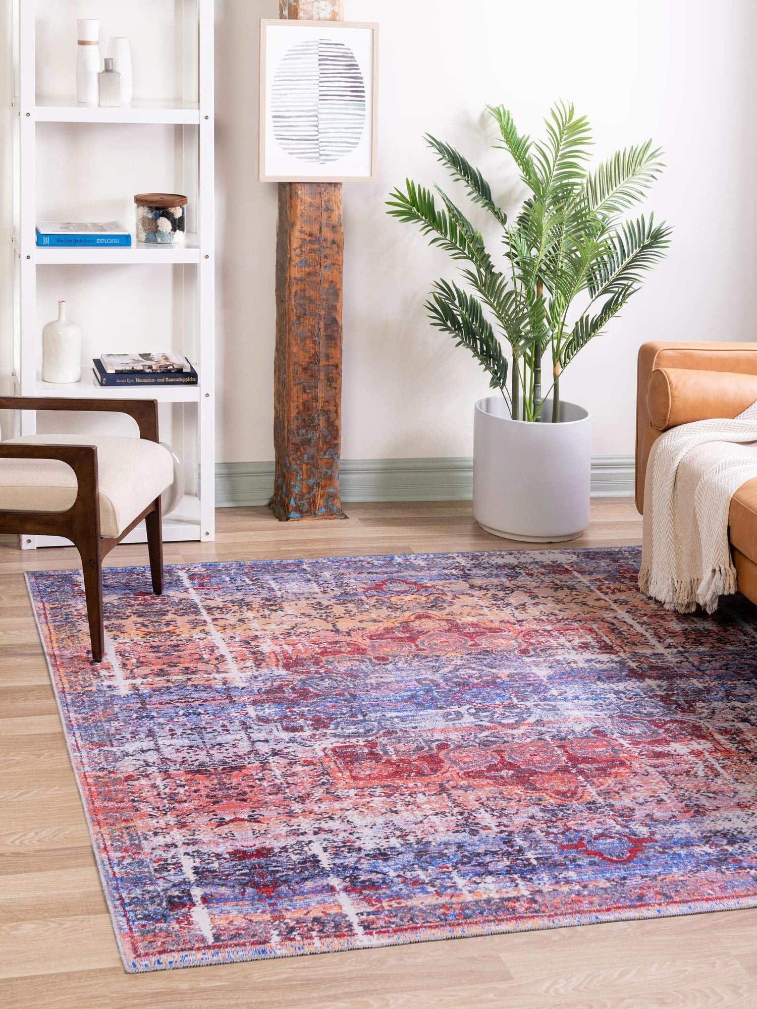 Washable Autumn 10' 6 x 10' 6 Renaissance Square Area Rug Easy to Clean Stain Resistant & Durable Colorful Distressed Vintage Carpet for Sale at Rug Engine