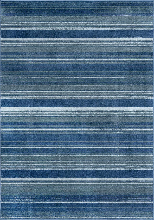 Blue 6' 1 x 9' 2 Gemstone Rectangle Area Rug Polypropylene Contemporary Carpet Easy Clean Stain Resistant for Home Design Decorating for Sale at Rug Engine