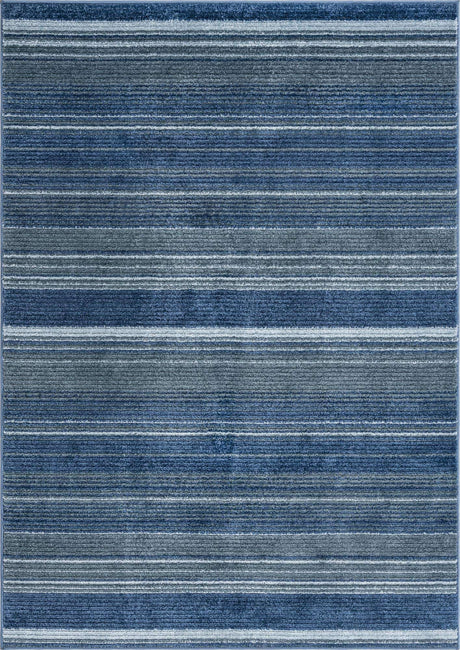 Blue 4' 1 x 6' 3 Gemstone Rectangle Area Rug Polypropylene Contemporary Carpet Easy Clean Stain Resistant for Home Design Decorating for Sale at Rug Engine