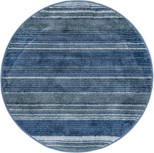 Blue 3' 3 x 3' 3 Gemstone Round Area Rug Polypropylene Contemporary Carpet Easy Clean Stain Resistant for Home Design Decorating for Sale at Rug Engine