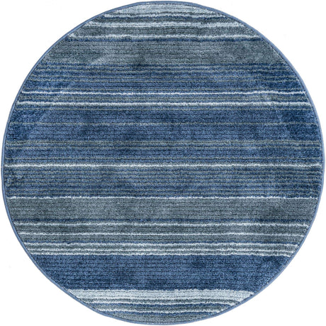 Blue 3' 3 x 3' 3 Gemstone Round Area Rug Polypropylene Contemporary Carpet Easy Clean Stain Resistant for Home Design Decorating for Sale at Rug Engine