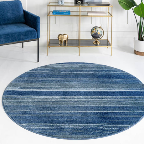 Blue 10' 2 x 10' 2 Gemstone Round Area Rug Polypropylene Contemporary Carpet Easy Clean Stain Resistant for Home Design Decorating for Sale at Rug Engine