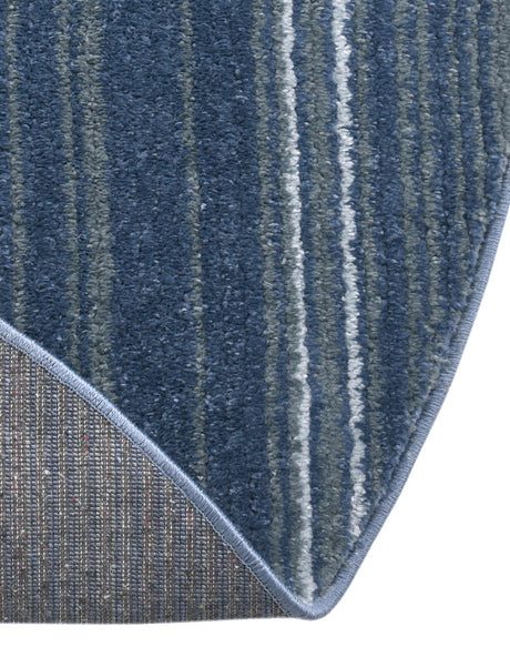 Blue 3' 3 x 3' 3 Gemstone Round Area Rug Polypropylene Contemporary Carpet Easy Clean Stain Resistant for Home Design Decorating for Sale at Rug Engine