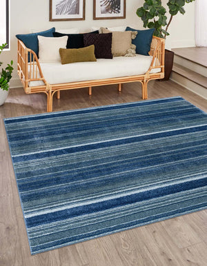 Blue 7' 3 x 7' 3 Gemstone Square Area Rug Polypropylene Contemporary Carpet Easy Clean Stain Resistant for Home Design Decorating for Sale at Rug Engine