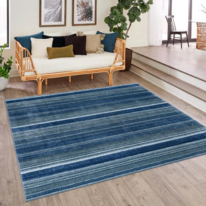 Blue 7' 3 x 7' 3 Gemstone Square Area Rug Polypropylene Contemporary Carpet Easy Clean Stain Resistant for Home Design Decorating for Sale at Rug Engine