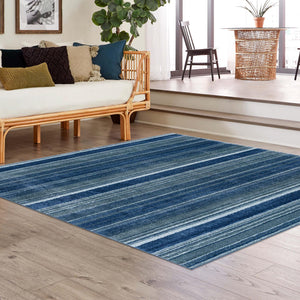Blue 7' 3 x 7' 3 Gemstone Square Area Rug Polypropylene Contemporary Carpet Easy Clean Stain Resistant for Home Design Decorating for Sale at Rug Engine