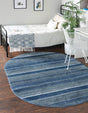 Blue 7' 10 x 10' 2 Gemstone Oval Area Rug Polypropylene Contemporary Carpet Easy Clean Stain Resistant for Home Design Decorating for Sale at Rug Engine