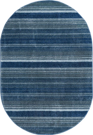 Blue 5' 3 x 8' Gemstone Oval Area Rug Polypropylene Contemporary Carpet Easy Clean Stain Resistant for Home Design Decorating for Sale at Rug Engine