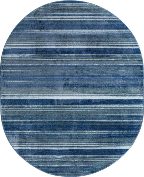 Blue 7' 10 x 10' 2 Gemstone Oval Area Rug Polypropylene Contemporary Carpet Easy Clean Stain Resistant for Home Design Decorating for Sale at Rug Engine