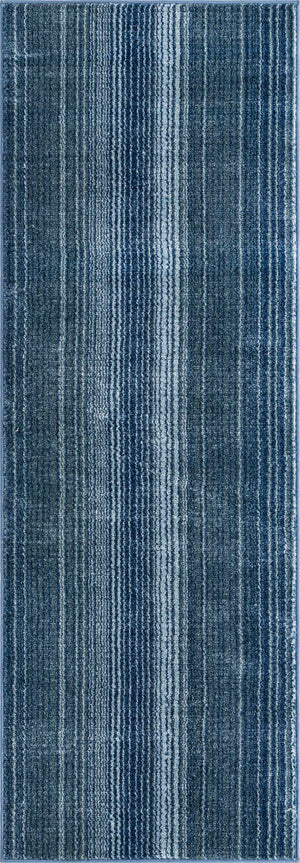 Blue 2' 2 x 5' 11 Gemstone Runner Area Rug Polypropylene Contemporary Carpet Easy Clean Stain Resistant for Home Design Decorating for Sale at Rug Engine