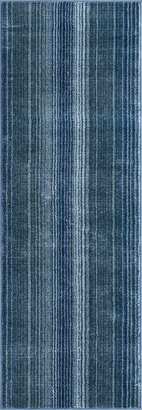 Blue 2' 2 x 5' 11 Gemstone Runner Area Rug Polypropylene Contemporary Carpet Easy Clean Stain Resistant for Home Design Decorating for Sale at Rug Engine