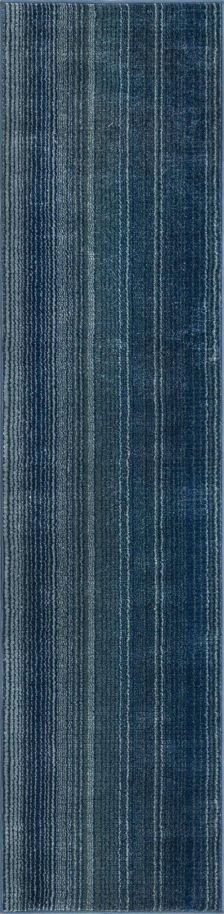 Blue 2' 2 x 8' Gemstone Runner Area Rug Polypropylene Contemporary Carpet Easy Clean Stain Resistant for Home Design Decorating for Sale at Rug Engine