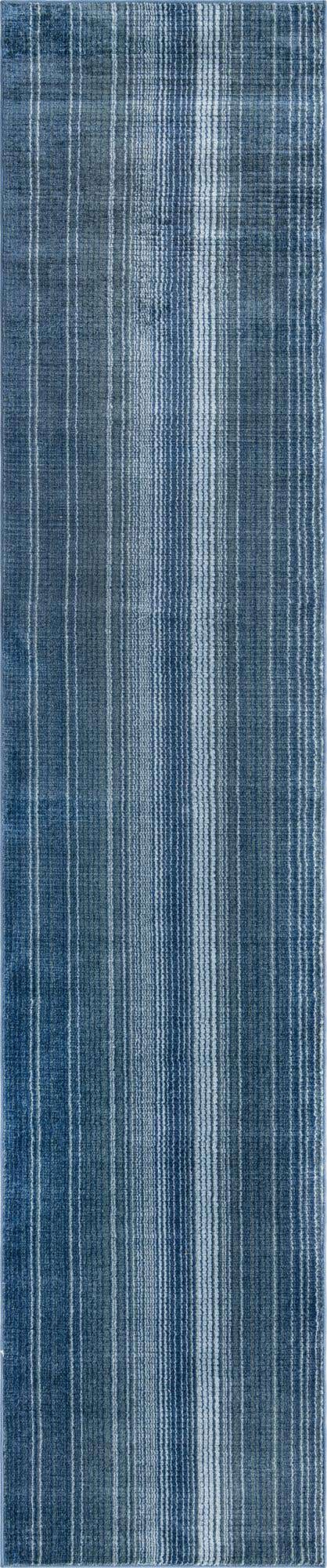 Blue 2' 7 x 12' Gemstone Runner Area Rug Polypropylene Contemporary Carpet Easy Clean Stain Resistant for Home Design Decorating for Sale at Rug Engine