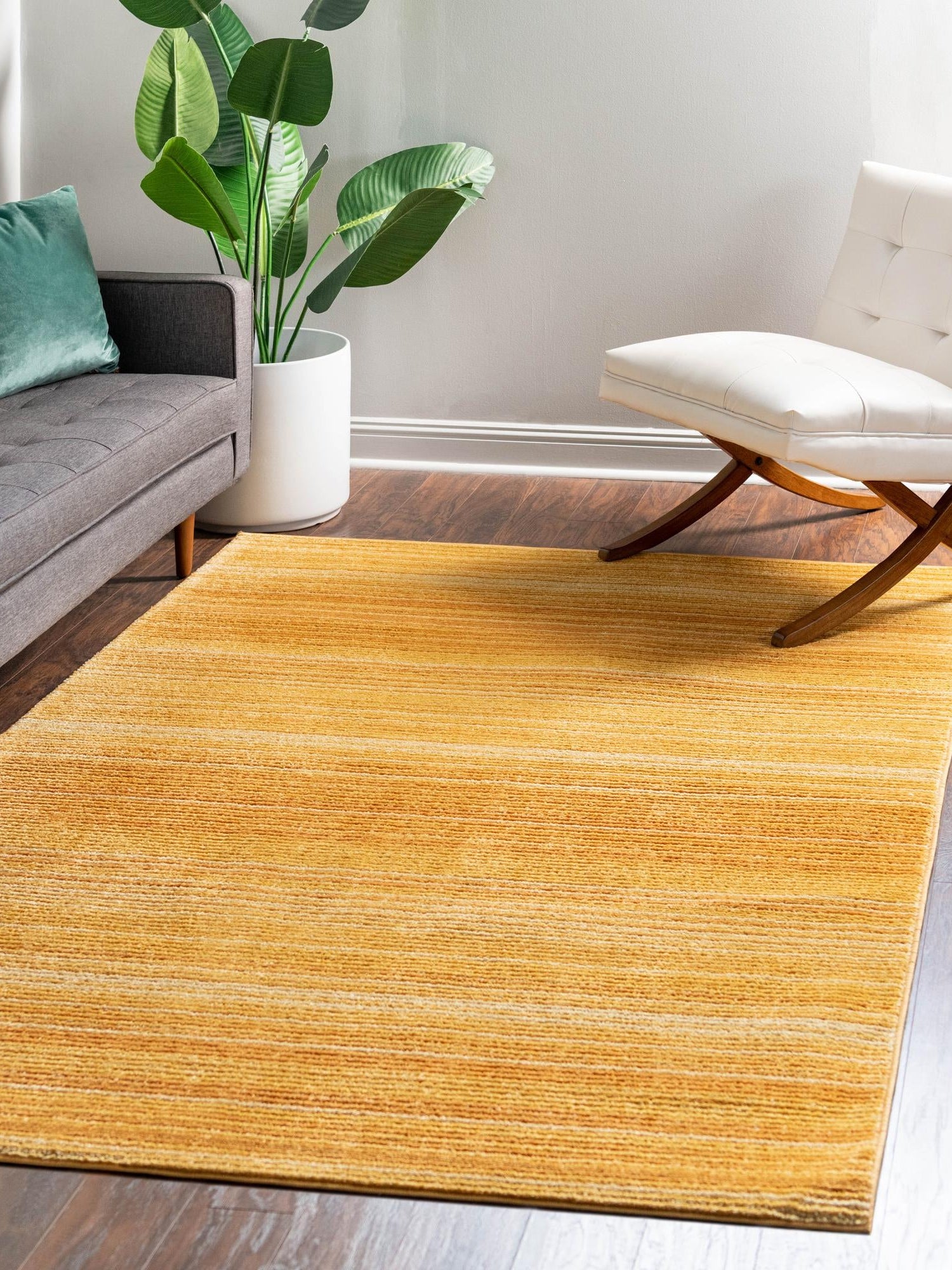 Yellow 9' x 12' Gemstone Rectangle Area Rug Polypropylene Contemporary Carpet Easy Clean Stain Resistant for Home Design Decorating for Sale at Rug Engine