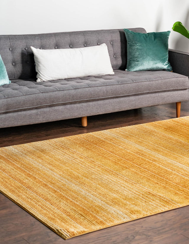 Yellow 9' x 12' Gemstone Rectangle Area Rug Polypropylene Contemporary Carpet Easy Clean Stain Resistant for Home Design Decorating for Sale at Rug Engine