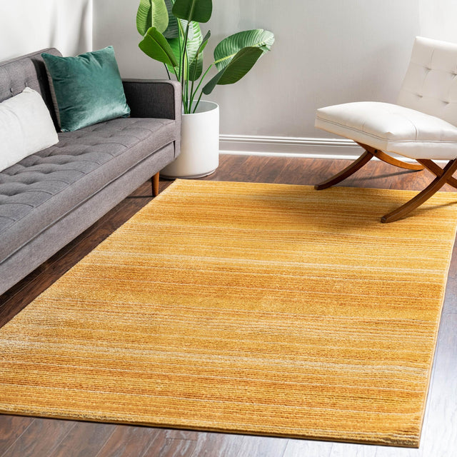 Yellow 6' 1 x 9' 2 Gemstone Rectangle Area Rug Polypropylene Contemporary Carpet Easy Clean Stain Resistant for Home Design Decorating for Sale at Rug Engine