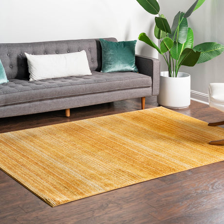 Yellow 5' 3 x 8' Gemstone Rectangle Area Rug Polypropylene Contemporary Carpet Easy Clean Stain Resistant for Home Design Decorating for Sale at Rug Engine