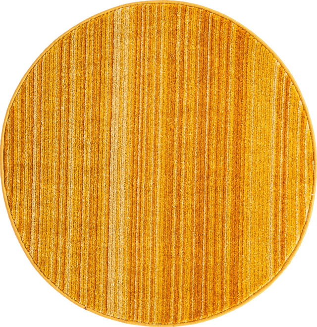 Yellow 3' 3 x 3' 3 Gemstone Round Area Rug Polypropylene Contemporary Carpet Easy Clean Stain Resistant for Home Design Decorating for Sale at Rug Engine