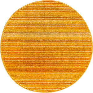 Yellow 3' 3 x 3' 3 Gemstone Round Area Rug Polypropylene Contemporary Carpet Easy Clean Stain Resistant for Home Design Decorating for Sale at Rug Engine