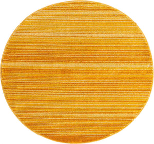 Yellow 5' 3 x 5' 3 Gemstone Round Area Rug Polypropylene Contemporary Carpet Easy Clean Stain Resistant for Home Design Decorating for Sale at Rug Engine