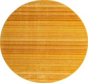Yellow 7' 3 x 7' 3 Gemstone Round Area Rug Polypropylene Contemporary Carpet Easy Clean Stain Resistant for Home Design Decorating for Sale at Rug Engine