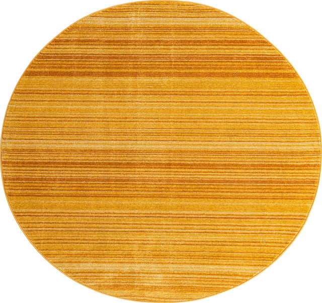 Yellow 7' 3 x 7' 3 Gemstone Round Area Rug Polypropylene Contemporary Carpet Easy Clean Stain Resistant for Home Design Decorating for Sale at Rug Engine