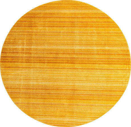Yellow 10' 2 x 10' 2 Gemstone Round Area Rug Polypropylene Contemporary Carpet Easy Clean Stain Resistant for Home Design Decorating for Sale at Rug Engine