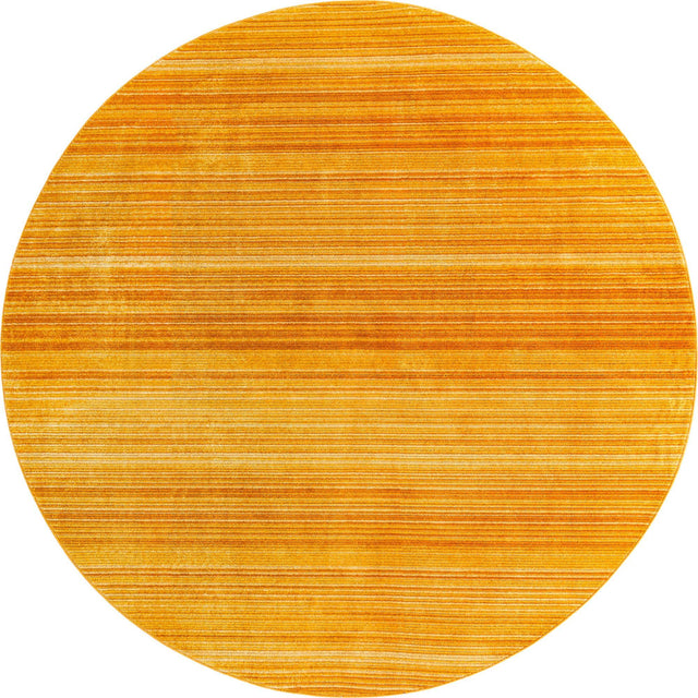 Yellow 10' 2 x 10' 2 Gemstone Round Area Rug Polypropylene Contemporary Carpet Easy Clean Stain Resistant for Home Design Decorating for Sale at Rug Engine