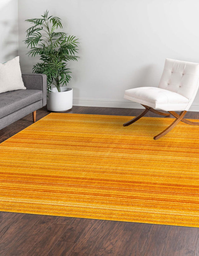 Yellow 9' 10 x 9' 10 Gemstone Square Area Rug Polypropylene Contemporary Carpet Easy Clean Stain Resistant for Home Design Decorating for Sale at Rug Engine