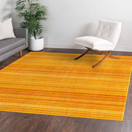 Yellow 9' 10 x 9' 10 Gemstone Square Area Rug Polypropylene Contemporary Carpet Easy Clean Stain Resistant for Home Design Decorating for Sale at Rug Engine